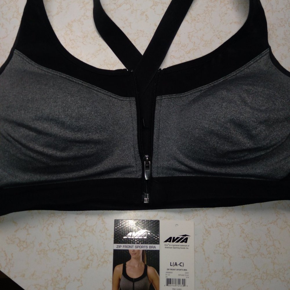 Zip front sports bra